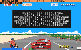 Out Run STe atari screenshot